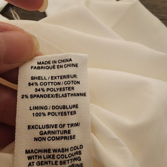 Avec Les Files Belted Cotton Blend Pleated Shirtdress NWT White Size 2 - Picture 11 of 13